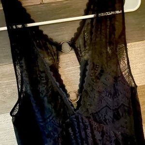 Black lace tunic dress from Freepeople new  tags size medium Low back highfront